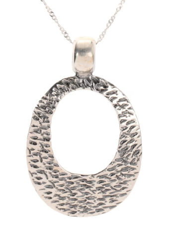 Set Dije Y Aretes Ovalados en Plata .925 Con Diseño